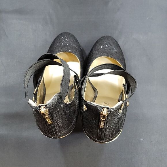 GUESS SHIMMER GLITTER CRISS-CROS STRAPS HIGH HEEL STILETTO PUMP - Picture 4 of 15